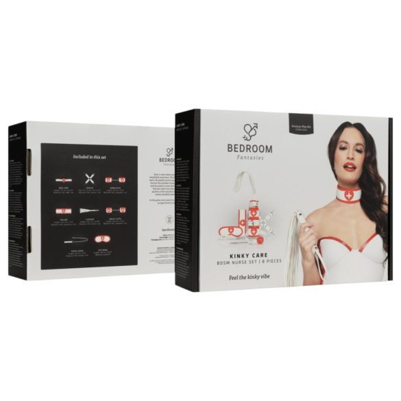 Bedroom Fantasies - kostým sestřička sada 8 dielov - červená/biela