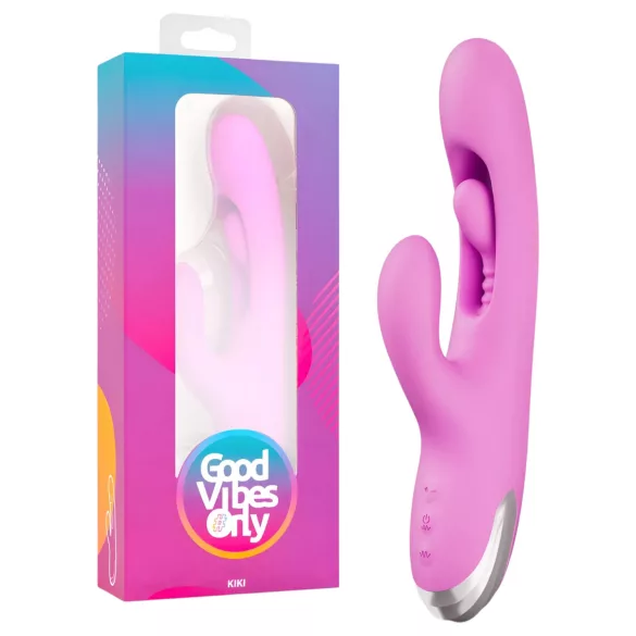 Good Vibes Only - vibrátor s klitorisovým ramenom s pohyblivým prstom (fialový)