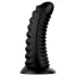 BUTTR Double Ribbed - obrovský rebrovaný análny kolík (čierny) - 26 cm