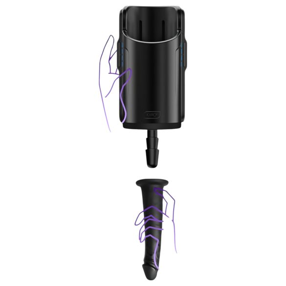 Kiiroo - realistický vákuový dildo - čierny - 19 cm