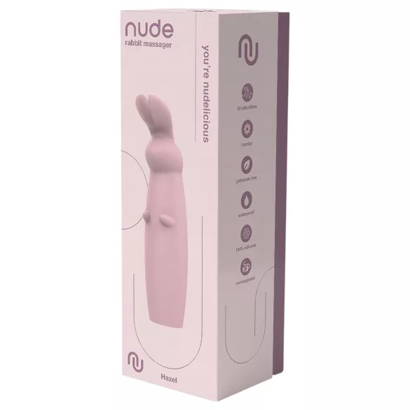 Nude Hazel - vibrátor na klitoris s králikom - fialový - nabíjateľný