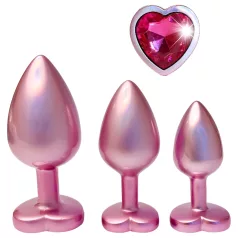   Dreamtoys Gleaming Love - sada análnych kolíkov so srdiečkom (ružová)
