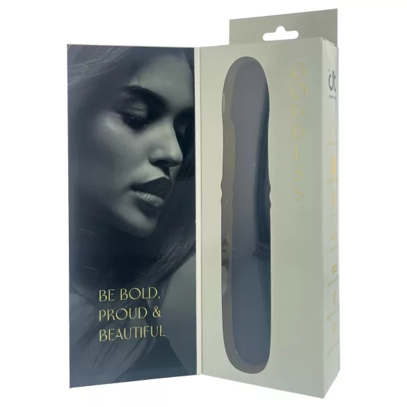 Goddess - vibračný rotačný perličkový vibrátor (tmavomodrý)
