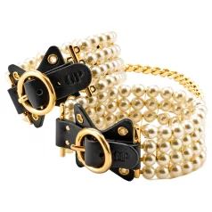 Allure - putá na členky - s perlami - čierne