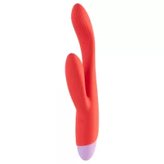   Dreamtoys - vibrátor na bod G s dráždičom klitorisu - červený