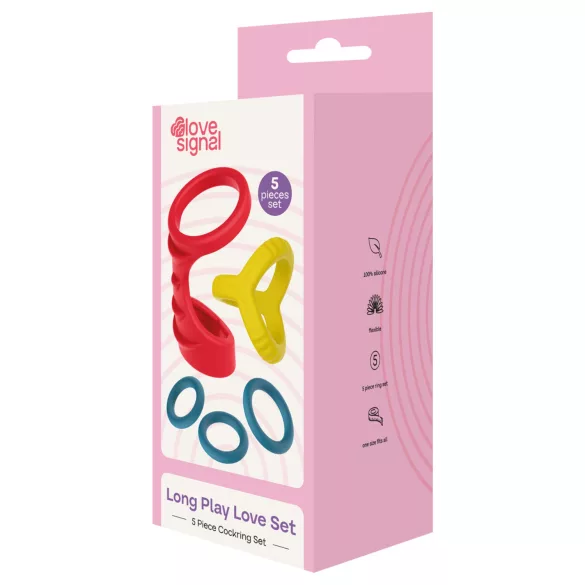 Dreamtoys Love Signal - sada erekčných krúžkov (viacfarebná)