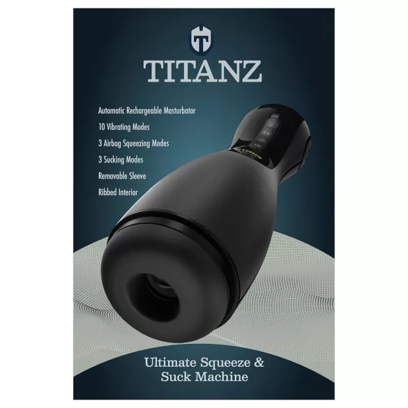 Titanz Ultimate Squeeze & Suck - automatický masturbátor (čierny)