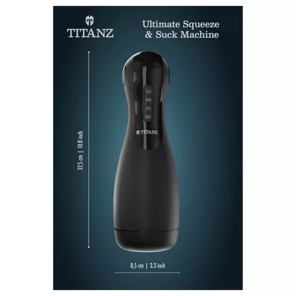 Titanz Ultimate Squeeze & Suck - automatický masturbátor (čierny)