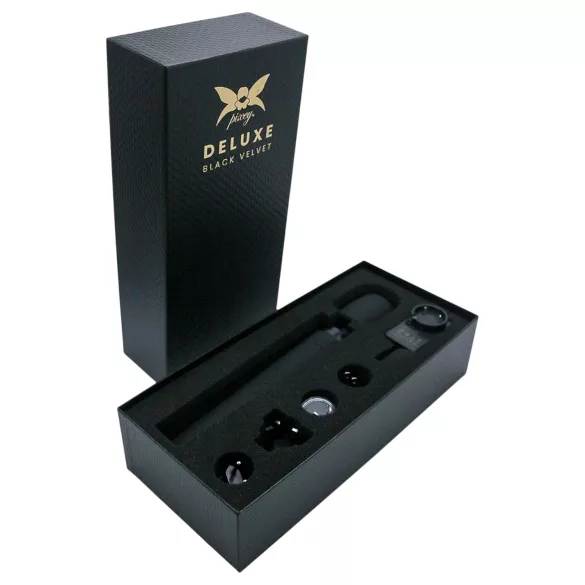 Pixey Deluxe Black Velvet - wand vibrátor L (čierny)