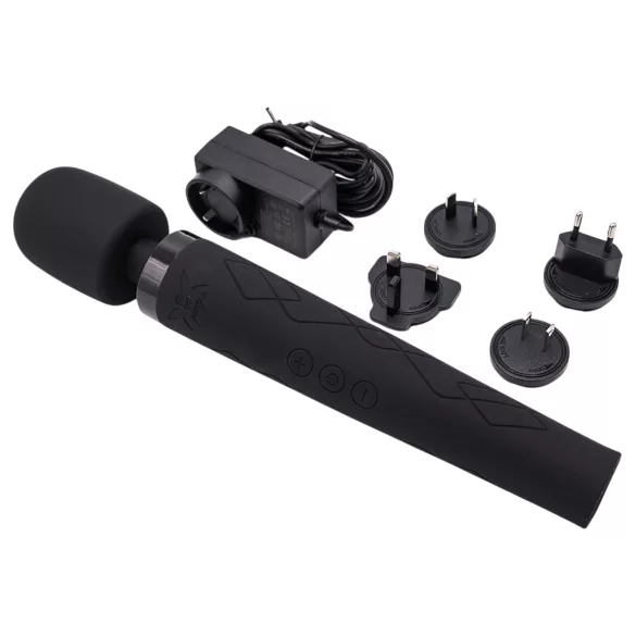 Pixey Deluxe Black Velvet - wand vibrátor L (čierny)