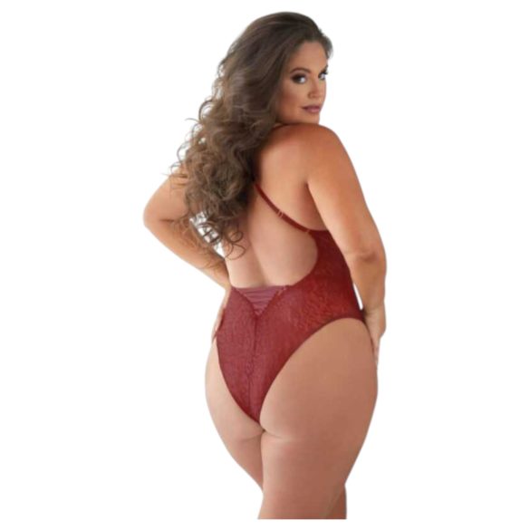 Allure - leopardí vzor body (červená) - 2XL/3XL