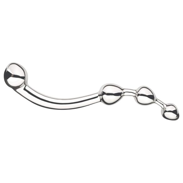 Njoy Fun Wand - kovový anál a G-bod dildo (strieborný)