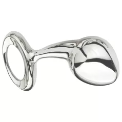 Njoy - análna zátka L - veľká, kovová, strieborná