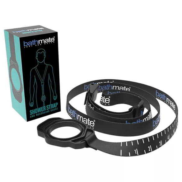 Bathmate Shower Strap - držiak pumpy s meracím popruhom (čierny)