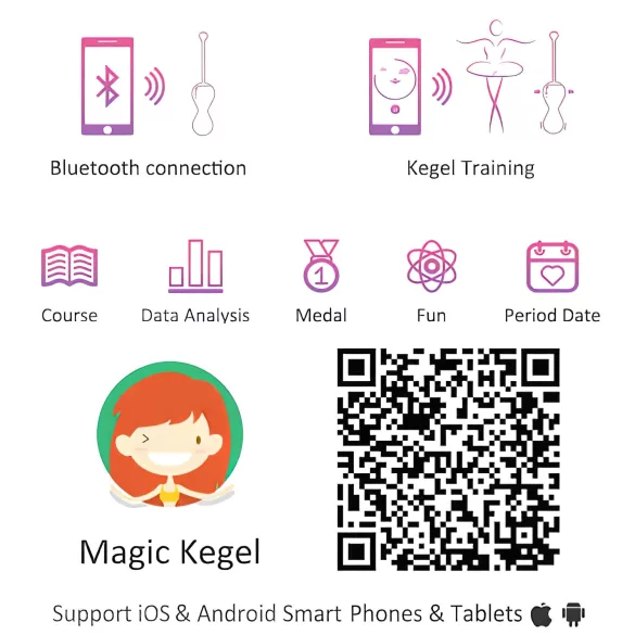 Magic Motion Kegel Master - vibrátorové venušine guličky ovládané aplikáciou (ružové)