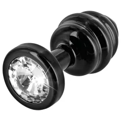 DIOGOL Anni - rebrovaný análny kolík - čierny - (3 cm)