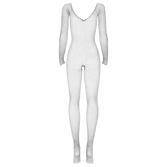 Obsessive - dámsky overal s dlhým rukávom - otvorený sieťovaný - čierny S-L