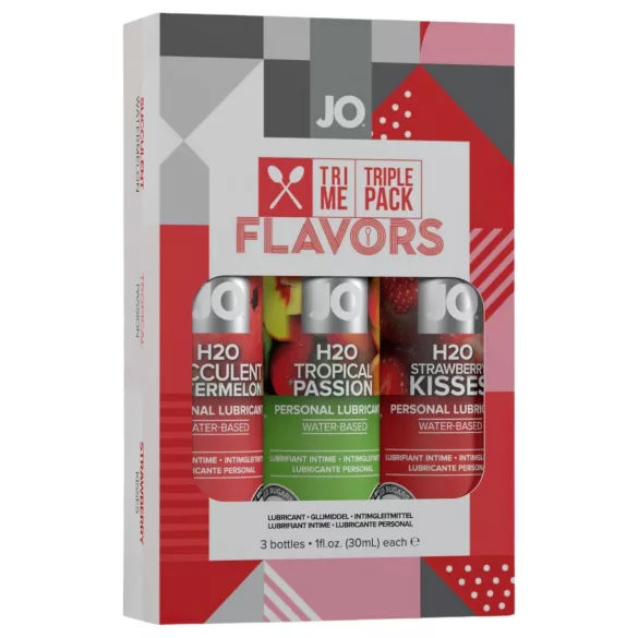 System JO - System Flavors - ochutená sada lubrikačných gélov (3x30 ml)