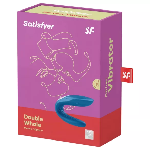 Satisfyer Double Whale - párový vibrátor s 2 motormi - modrý
