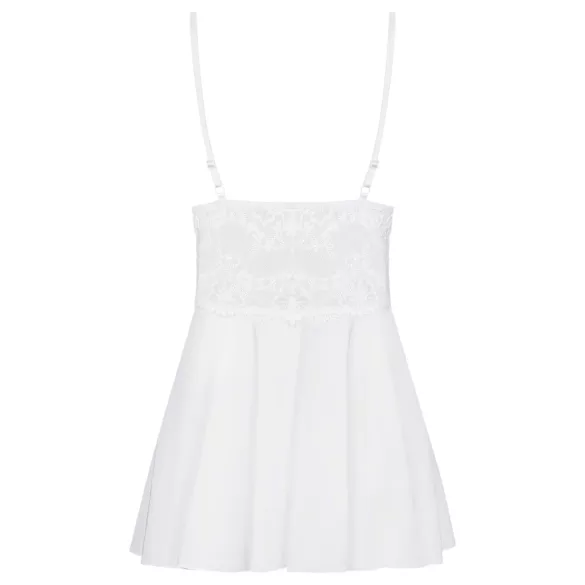 Obsessive - babydoll a tanga - čipka - biela - L/XL