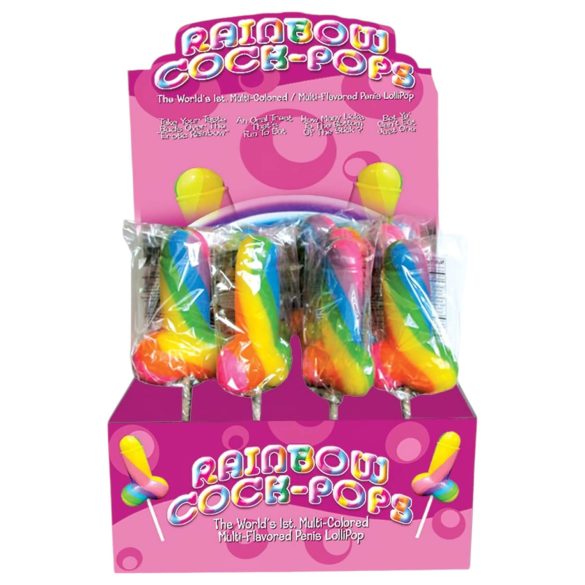 Rainbow Cock Pop - lízanka v tvare penisu - ovocná príchuť - 85g