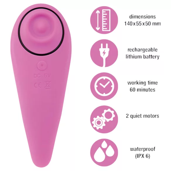 FEELZTOYS - vibrátor na klitoris 2v1 - dobíjací - ružová