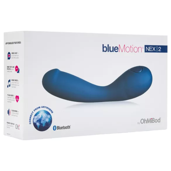 OHMIBOD Bluemotion Nex 2 - inteligentný, nabíjací G-bod vibrátor (modrý)