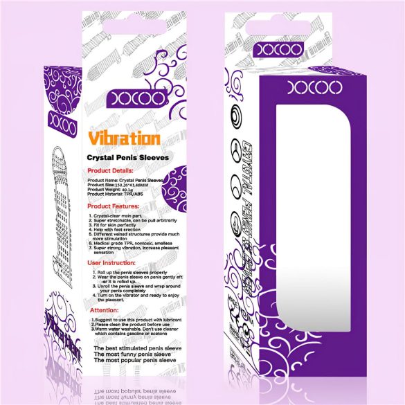 Lonely - vibračný tŕnitý návlek na penis (priehľadný)