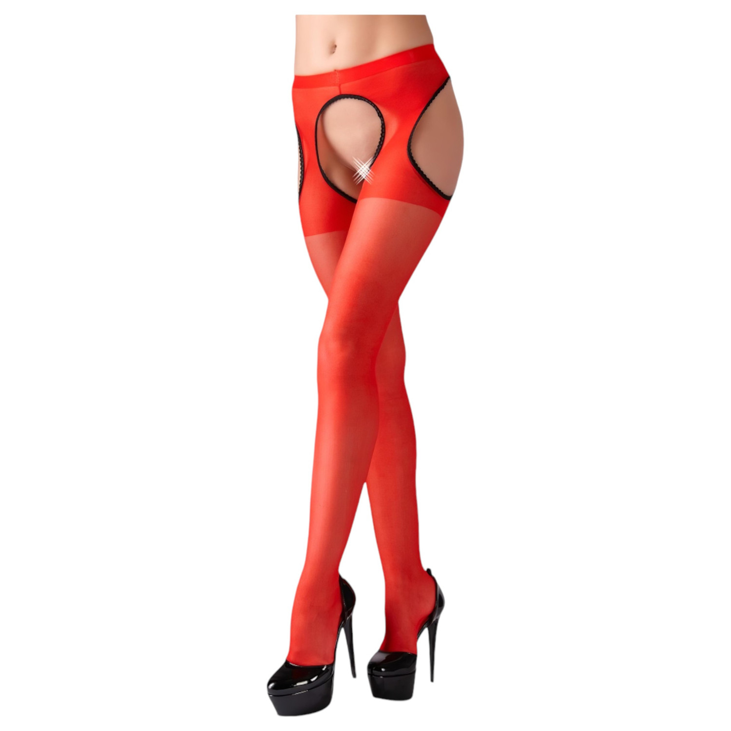 Cottelli - Sexi pančuchy (červené) - L/XL