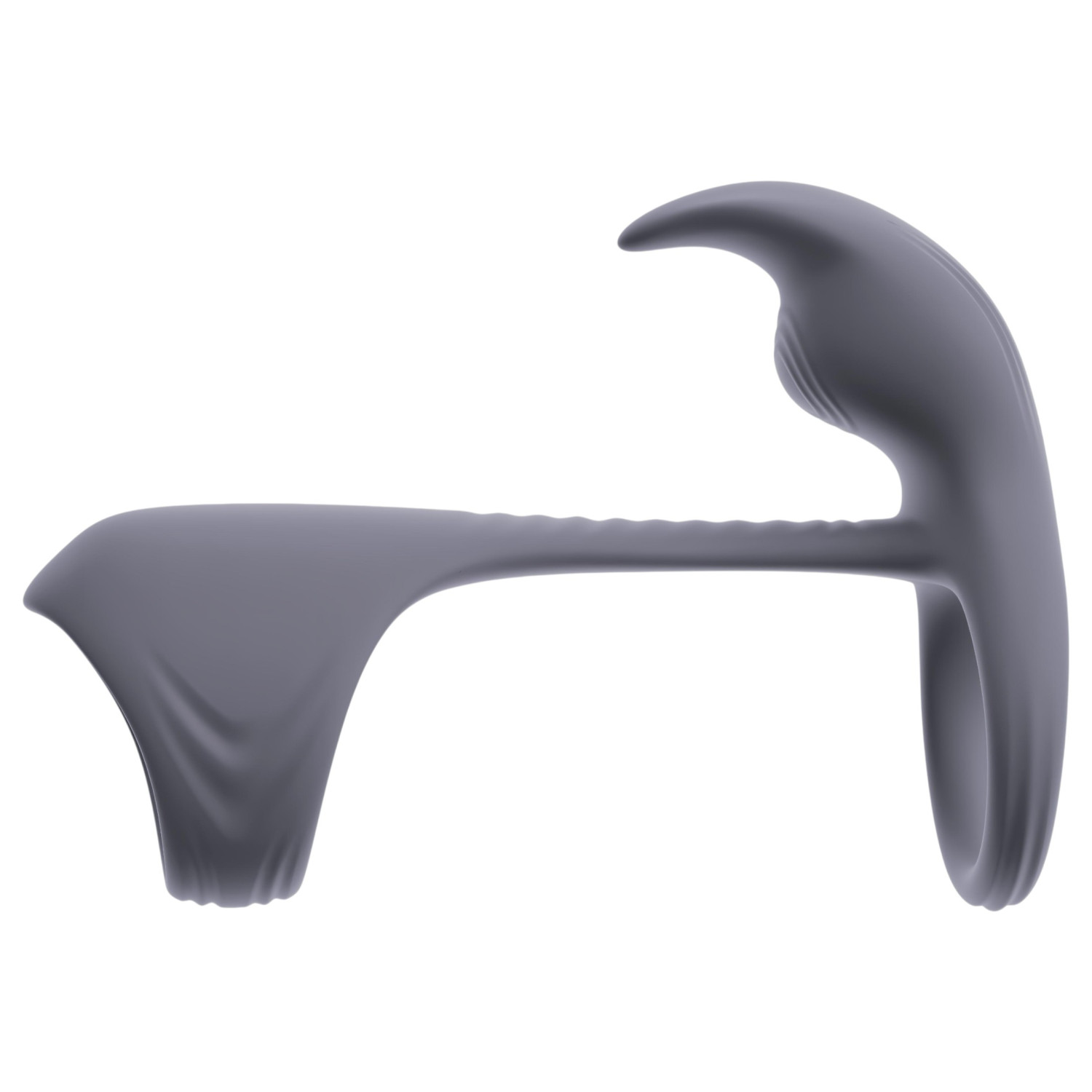 Beau Coeur Vylor - krúžok na penis a semenníky s masážou klitorisu (šedý)