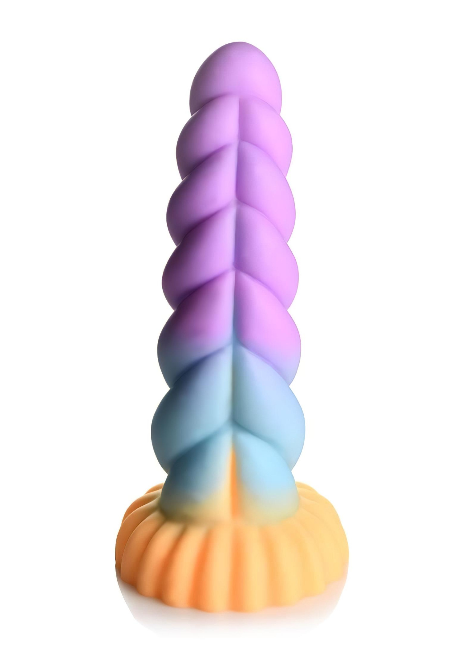 Creature Cocks Mystique - jednorožec dildo - 21 cm (fialovo-žltá)