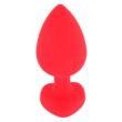 You2Toys Plug Large -  análne dildo v tvare srdca s čiernym kamienkom ( červené) - veľké
