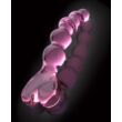 Obraz 6/6 - Icicles No. 43 - sklenené dildo v tvare srdca s korálkami (ružové)