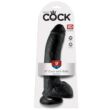 Obraz 1/5 - King Cock 9 - veľké upínacie, testikulárne dildo (23 cm) - čierne