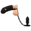 Black Velvet - silikónová klietka na penis s análnym plugom (čierna)