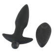 Obraz 1/10 - Black Velvet Butt Plug - cordless, radio anal dildo (black)