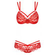 Obraz 2/4 - Obsessive 860-SET-3 - strap rose lace bra set (red)