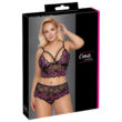 Obraz 1/4 - Cottelli Plus Size - floral bra set (black-purple)