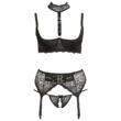 Obraz 5/8 - Cottelli Plus Size - hot lace lingerie trio (black)