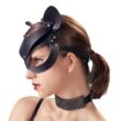 Obraz 6/8 - Bad Kitty - koženková mačacia maska s kamienkami - čierna (S-L)