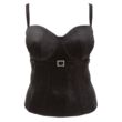 Obraz 4/7 - Cottelli Plus Size - Women's Velvet Top Rhinestone Belt (Black)