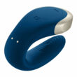 Obraz 2/7 - Satisfyer Double Love - nabíjací, vodotesný smart párový vibrátor s diaľkovým ovládačom (modrý)