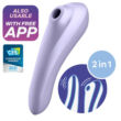 Obraz 6/8 - Satisfyer Dual Pleasure - nabíjací, vodotesný smart vibrátor na klitoris a vagínu (fialový)