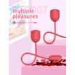 Obraz 10/13 - Lonely Rose - 2in1 nabíjací stimulátor klitorisu - ruža  (červený)