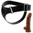 Univerzálny postroj s dildo, 17 cm - Čierny