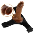 Univerzálny postroj s dildo, 17 cm - Čierny