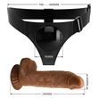 Univerzálny postroj s dildo, 17 cm - Čierny