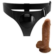 Univerzálny postroj s dildo, 17 cm - Čierny