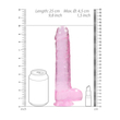 Obraz 3/7 - REALROCK - priesvitné realistické dildo - ružové (22cm)