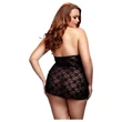 BACI Plus Size - čipkový babydoll s krčným pásom, čierny (XL-XXL)